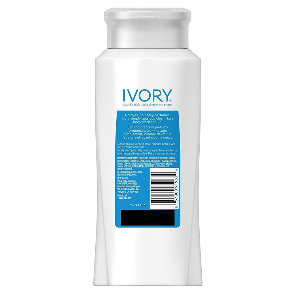 Ivory Original Body Wash 21 Fl Oz Bodywash deja la piel limpia e hidratada