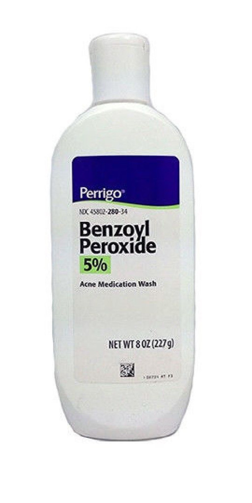 Perrigo Benzoyl Peroxide 5% Acne Medication Wash 8 Ounce