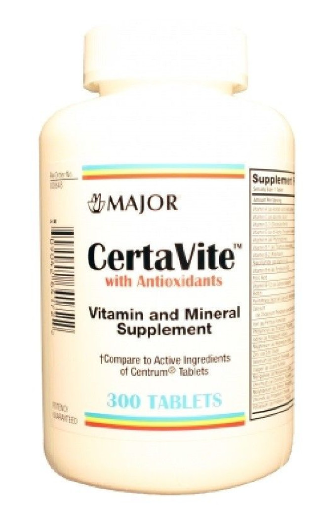 Major CetraVite con suplemento de vitaminas y minerales antioxidantes 300 tabletas