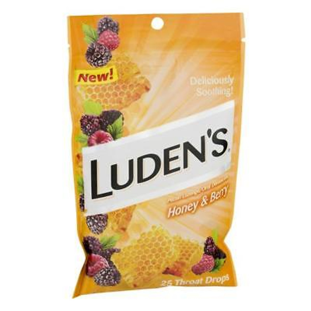 Luden's Honey & Berry Throat Drops, Deliciously Soothing, 25 Count