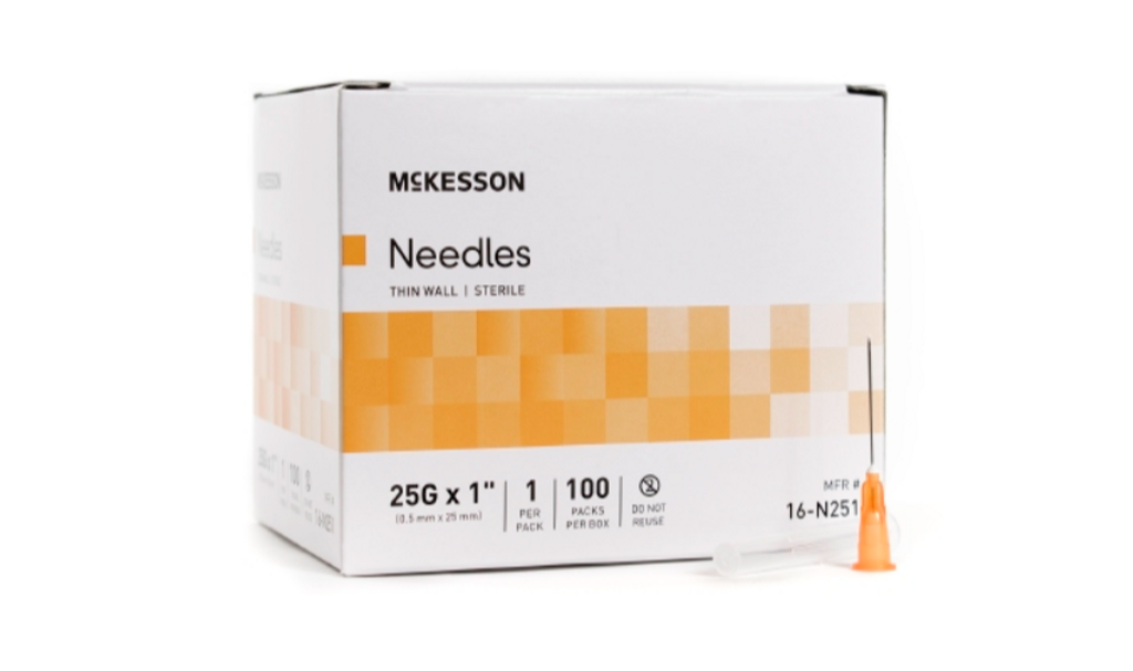 Hypodermic Needle McKesson Without Safety 25 Gauge 1 Inch