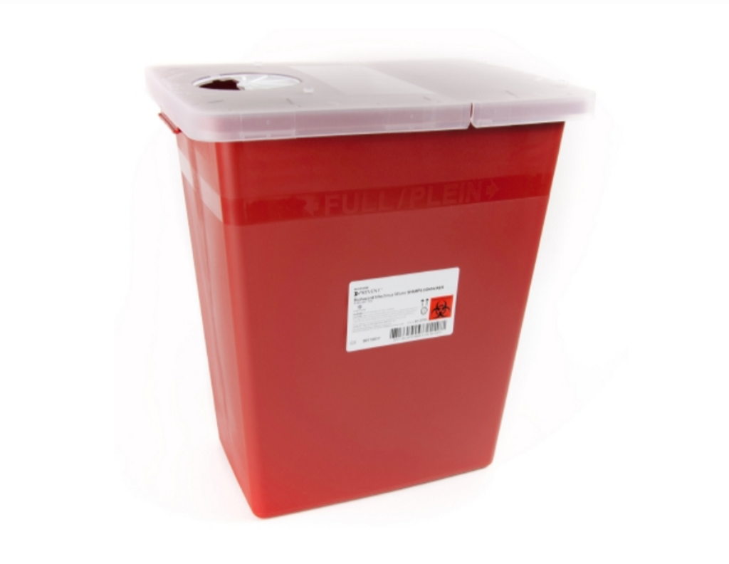 Sharps Container McKesson Prevent® 13-3/4 W X 13-3/4 D X 14 H Inch 8 Gallon Red Base