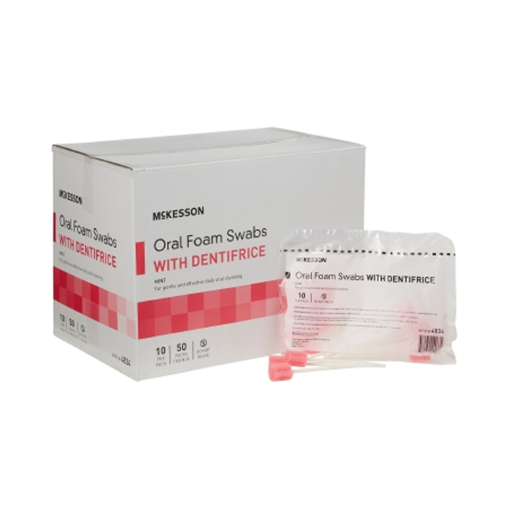 Oral Swabstick McKesson Foam Tip Dentifrice
