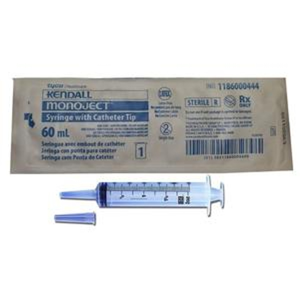 Kendall Monoject™ SoftPack Veterinary Syringe, Catheter Tip, Standard, 60mL-30ea