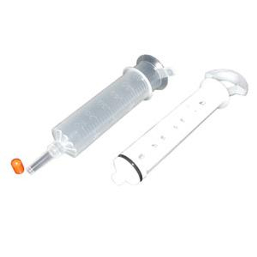 Seringue d'irrigation entérale et d'administration de médicaments Nurse Assist PillCrusher™, commande au pouce, embout de piston 60 cc