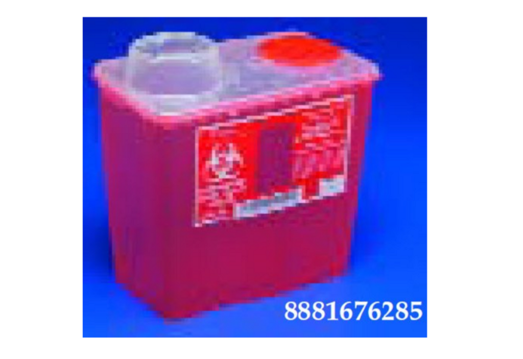Monoject Multi-purpose Sharps Container 1-Piece 10.89H X 10.56W X 6.75D Inch 8 Quart Red Base /Translucent Lid Vertical Drop Chimney
