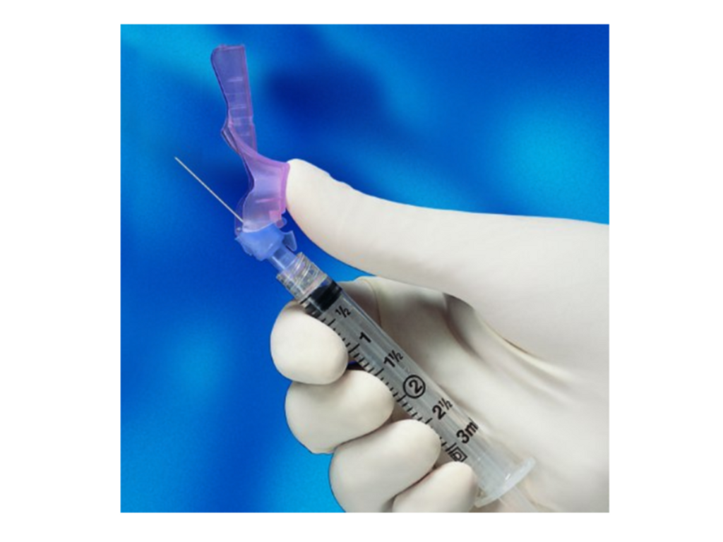 Eclipse Syringe with Hypodermic Needle 3 mL 25 Gauge 1 Inch Detachable Needle Hinged Safety Needle Box of 50 
