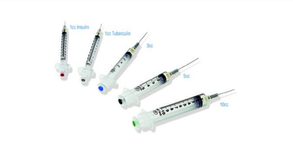 VanishPoint tuberkulinsprøjte med nål 1 mL 25 gauge 1 tomme fastgjort nål tilbagetrækkelig nåleboks på 100