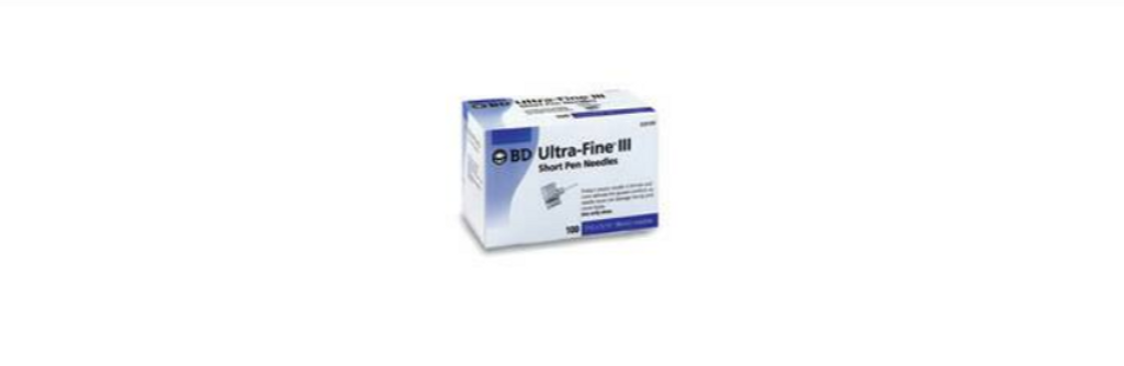 Ultra-Fine III Insulin Pen Needle Without Safety 31 Gauge 8 mm Box of 100