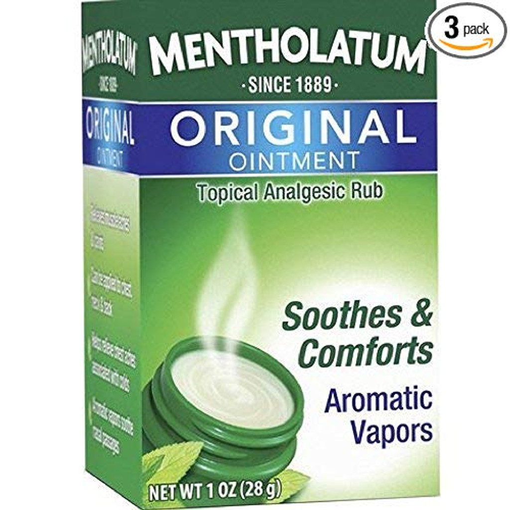Mentholatum Original Pommade apaisante, vapeurs aromatiques – 28,3 g (lot de 3)
