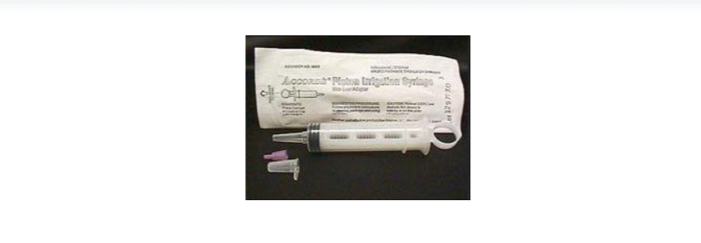 Irrigation Syringe 60 mL Catheter Tip Without Safety Case of 50