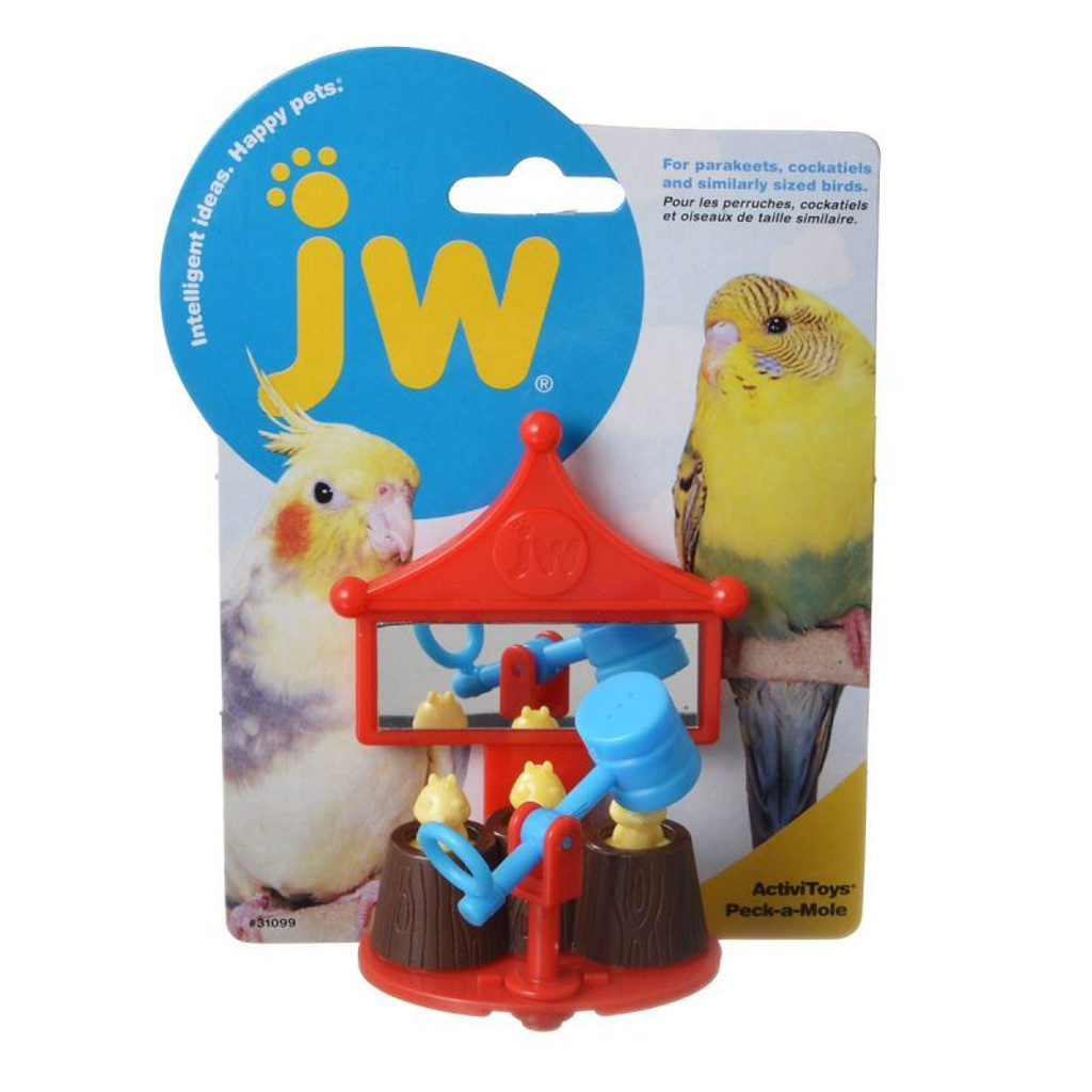 JW Pet Activitoys Peck-A-Mole muovinen lintulelu 3" leveä x 4" korkea 