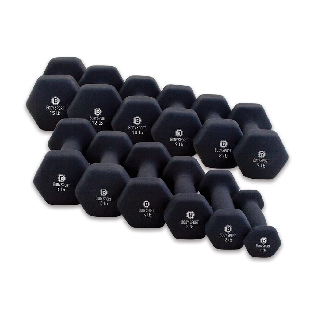 NEOPRENE DUMBBELL, 9 LBS, LATEX-FREE, BLACK
