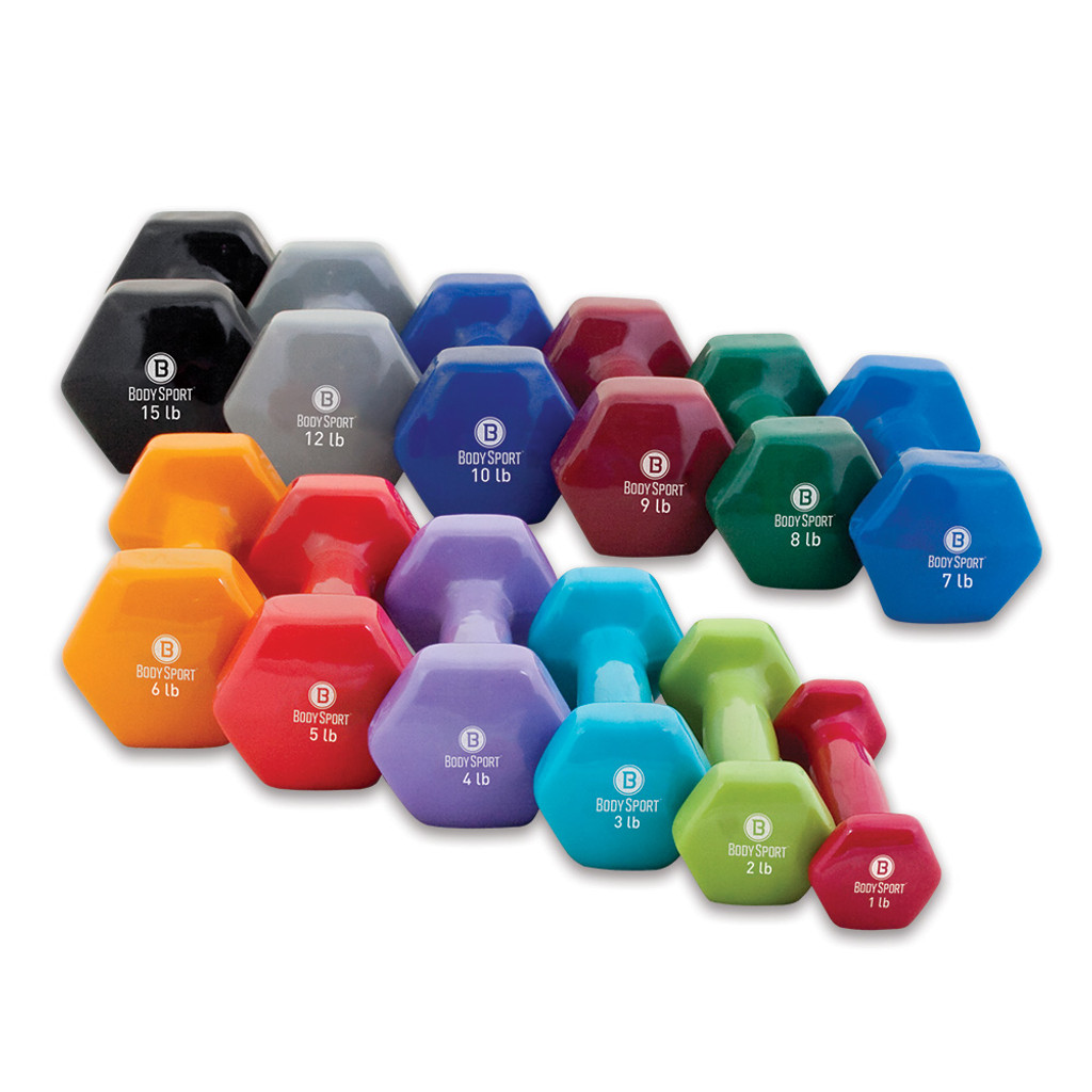 VINYL DUMBBELL, 6 LBS, LATEX-FREE
