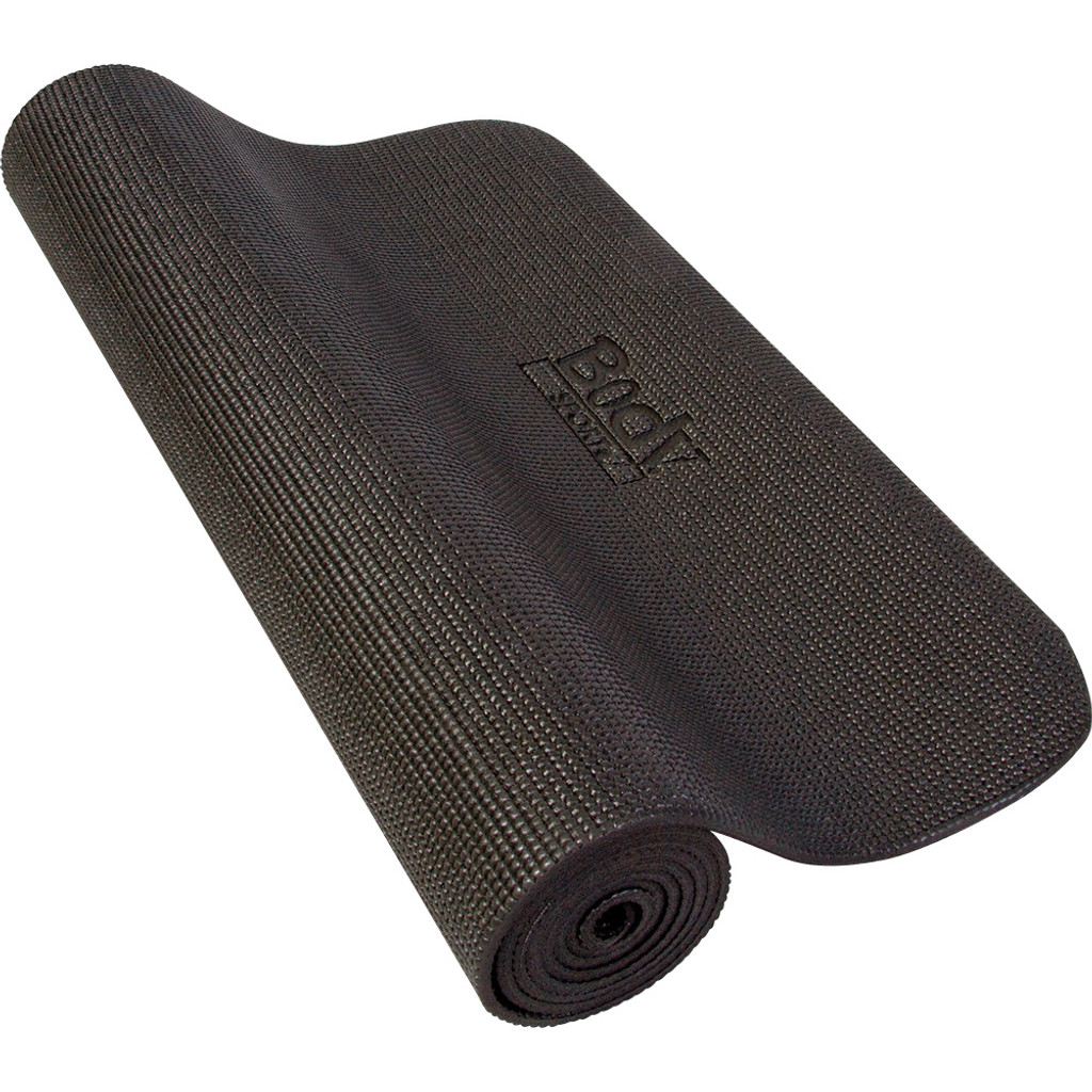 Tapis de yoga/fitness pour sports corporels. noir 1/4" x 24" x 72" pvc, sans phtalates
