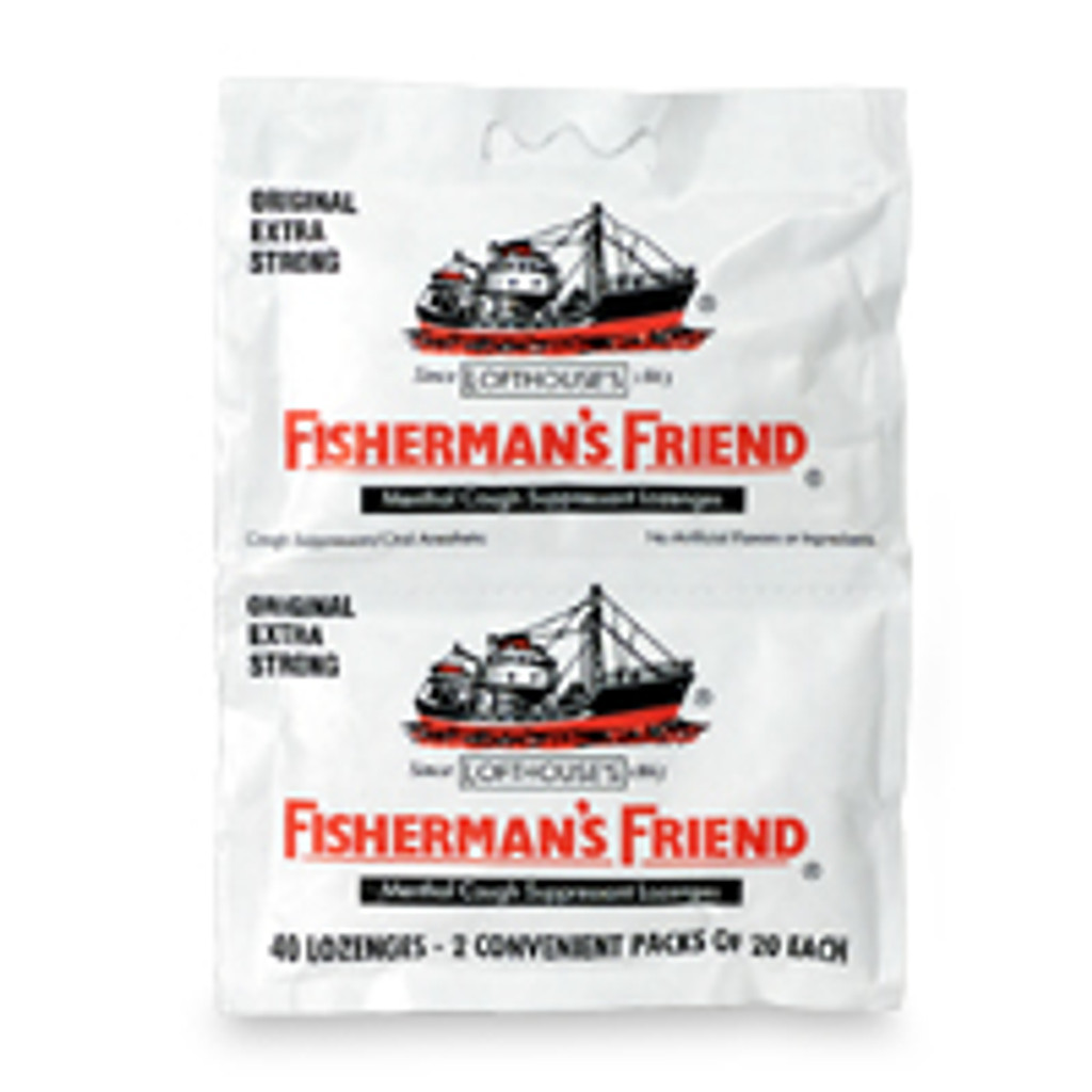 Pastillas supresoras de la tos con mentol Fisherman's Friend, originales, extra fuertes, 40 unidades