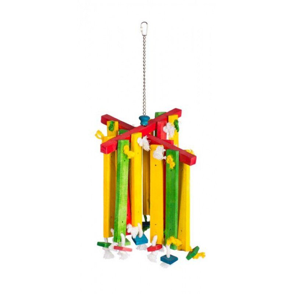 Prevue Bodacious Bites Wood Chimes Bird Toy 1 Pack - (Approx. 12"L x 12"W x 23.25"H) 