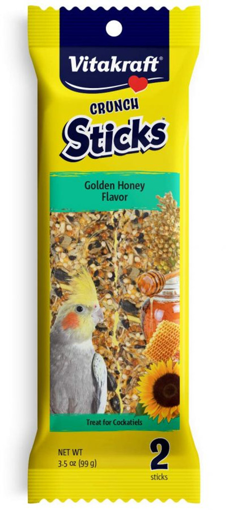 Vitakraft Crunch Sticks Golden Honey Cockatiel Treats 2 Pack