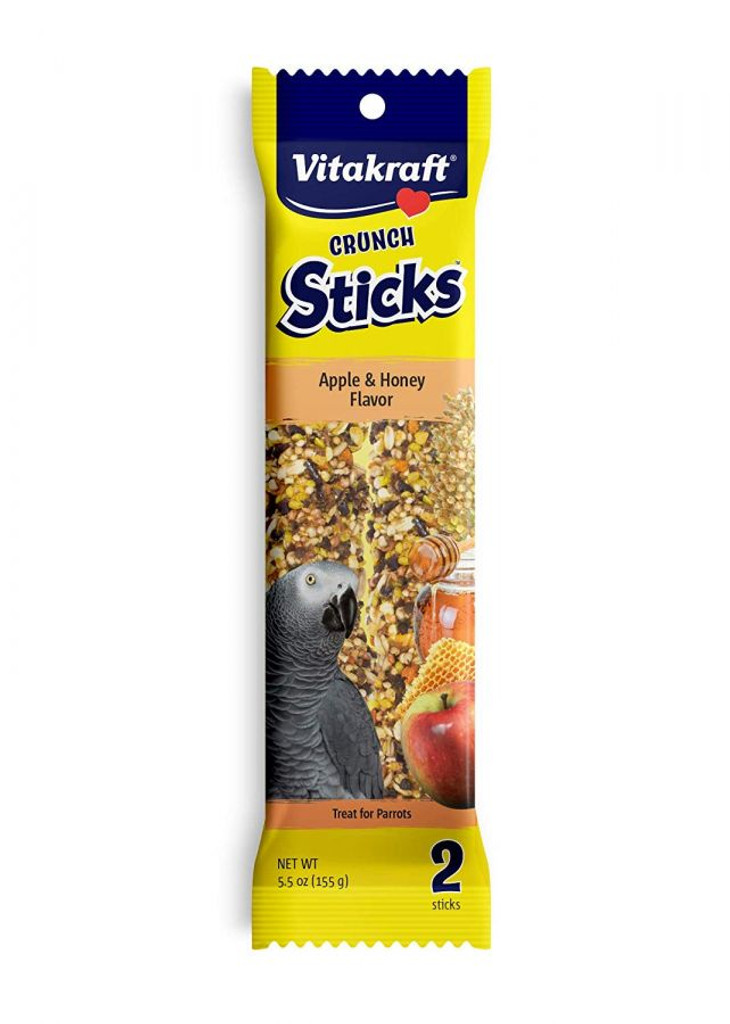  Vitakraft crunch sticks friandises pour perroquets aux pommes et au miel, paquet de 2