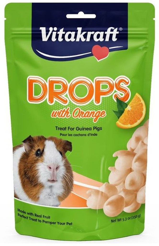 Vitakraft Drops with Orange for Pet Guinea Pigs 5.3 oz 