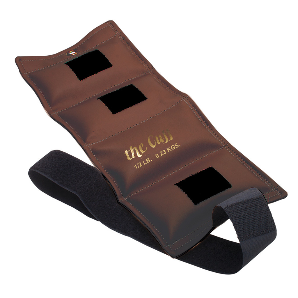 ANKLE WEIGHT CUFF, VINYL OUTER FABRIC, VELCRO CLOSURE, CONTAINS METAL PELLETS, WALNUT, 1/2LB
