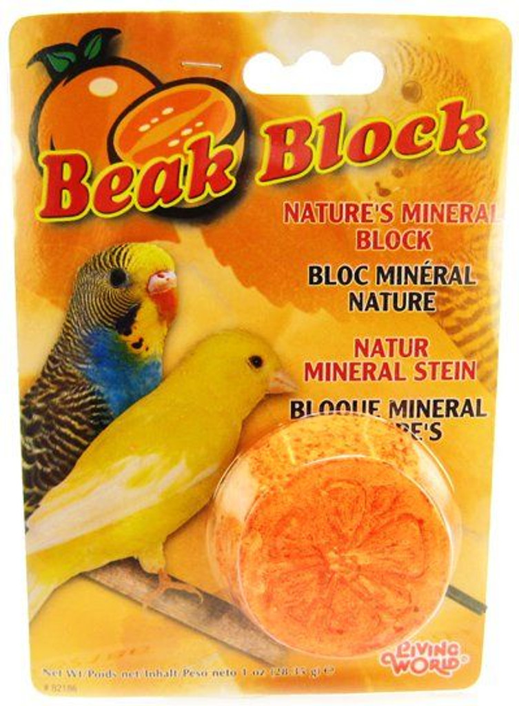 Living World Beak Block - Nature's Minerals - Orange 2 oz 
