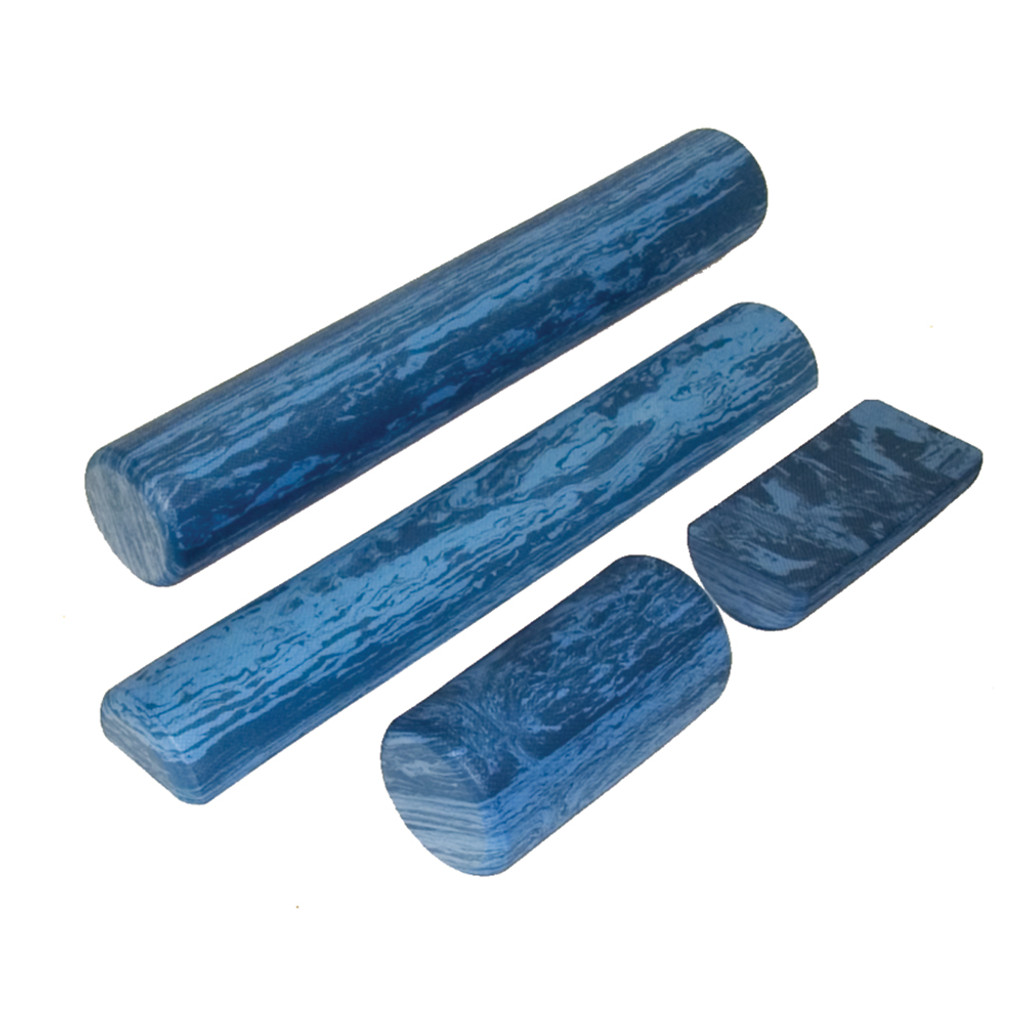 CANDO ROUND EVA BLUE MOTTLED FOAM ROLLER, 6"X36"
