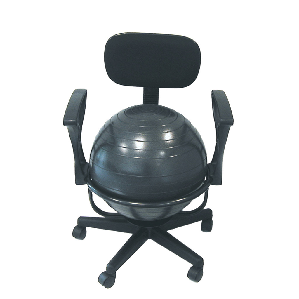 CANDO MOBILE BALL STABILIZER CHAIR WITH BACK AND ARMS
