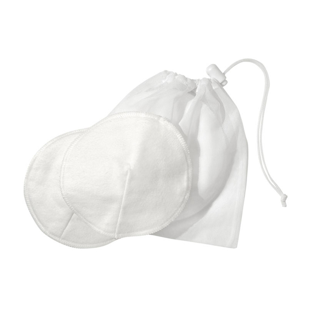 Almohadillas de sujetador lavables con bolsa para la colada.
