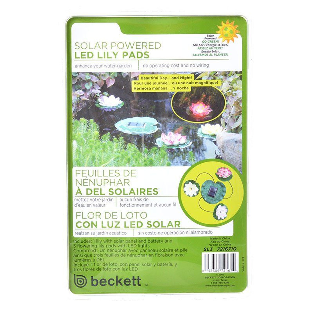 Beckett Lampes solaires LED pour bassins 3 lampes nénuphars