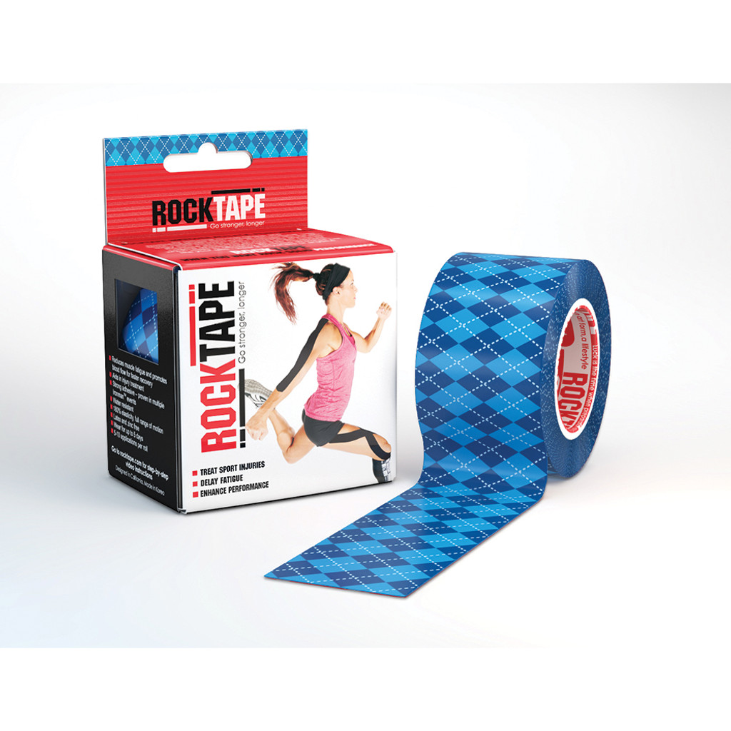 ROCKTAPE, 2" X 16.4' ROLL, BLUE ARGYLE
