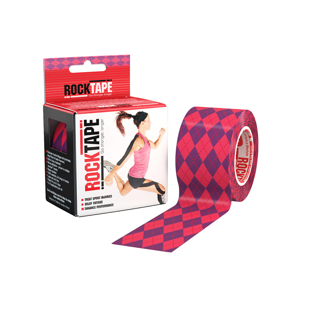 ROCKTAPE, 2" X 16.4' ROLL, PINK ARGYLE
