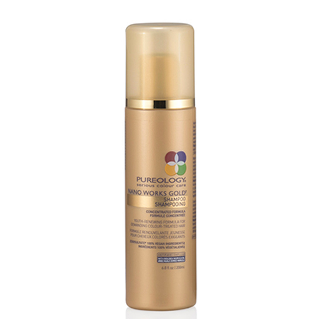  Shampoing Pureology nano works gold/pureology 6,8 oz (200 ml) pour cheveux colorés vieillissants. 