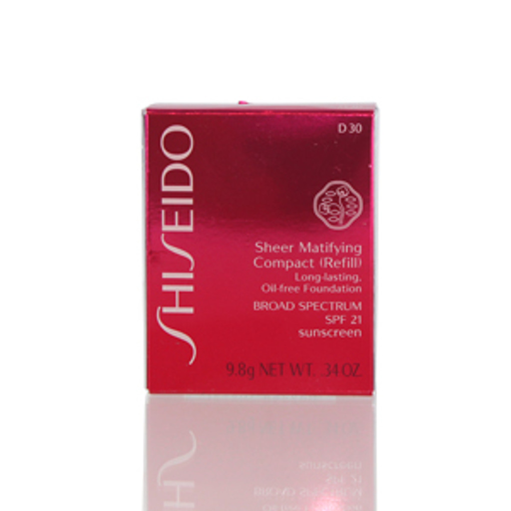 Recarga de base matificante Shiseido/sheer (d30 marrom muito rico) 0,34 onças (9,8 ml) FPS 22, pó sem óleo