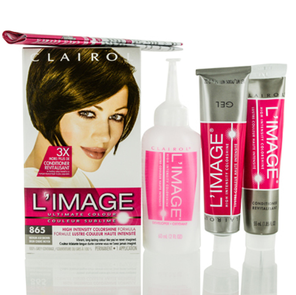 Clairol/ l'image Ultimate Color 865 مجموعة بني رمادي متوسط، جل تلوين الشعر بني رمادي متوسط ​​865، 2.0 أونصة، بلسم أوكسيدانت 2.0 أونصة، 1.85 أونصة ألوان عالية الكثافة