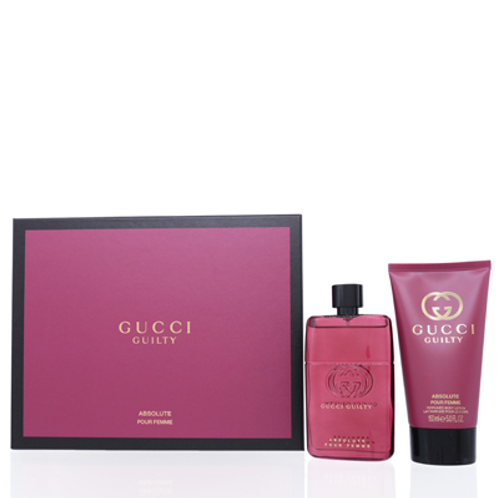 GUCCI GUILTY ABSOLUTE/GUCCI SET (W) EDP SPRAY 3.0 OZ BODY LOTION 5.0 OZ