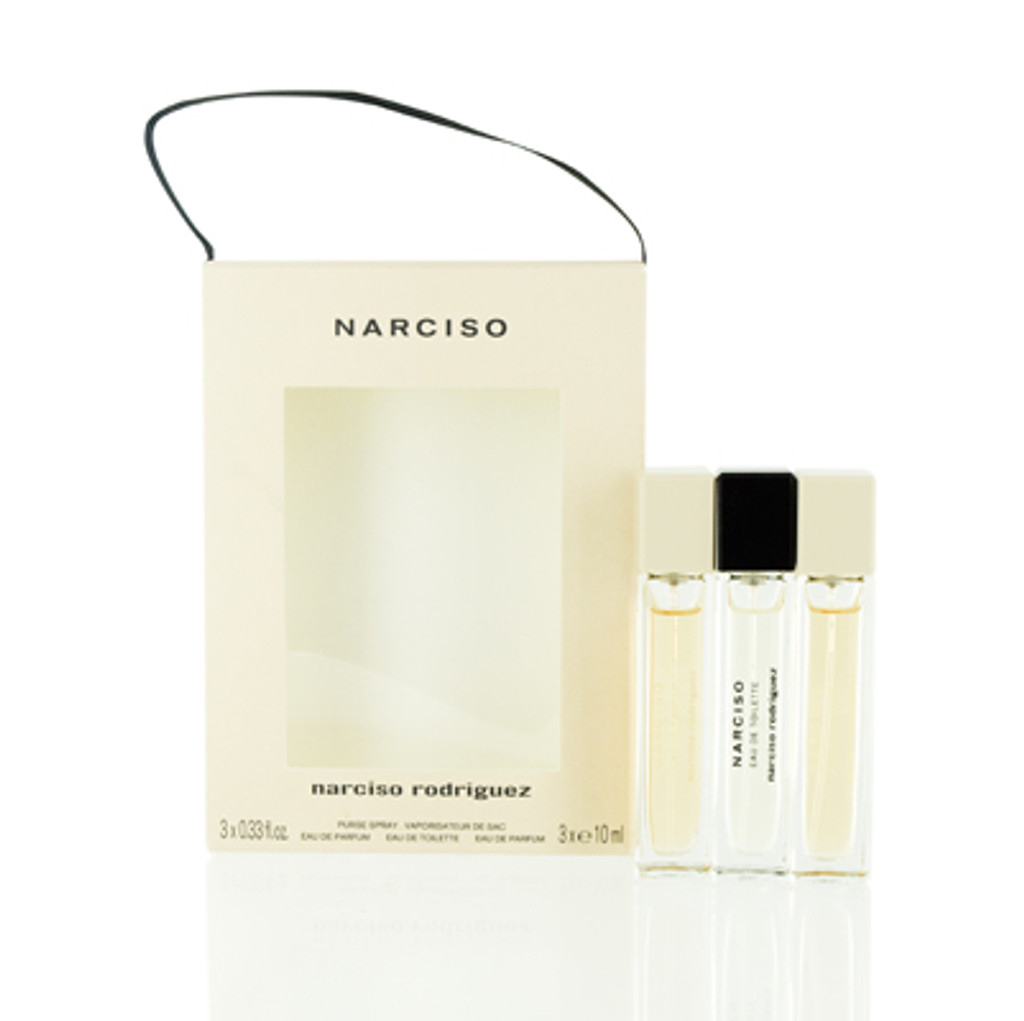  Conjunto de viagem Narciso / narciso rodriguez (w) edp spray 0,33 onças x2 edt spray 0,33 onças em caixa de exibição