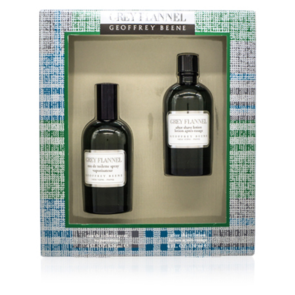 Grijze flanel/geoffrey beene set (m) edt spray 4.0 oz aftershavelotion 4.0 oz in displaydoos