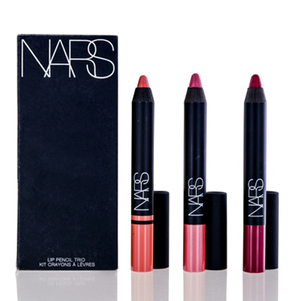 Nars set lápiz de labios mate de terciopelo maldito 0,08 oz lápiz de labios mate de terciopelo sex machine 0,08 oz lápiz de labios satinado biscayne park 0,07 oz