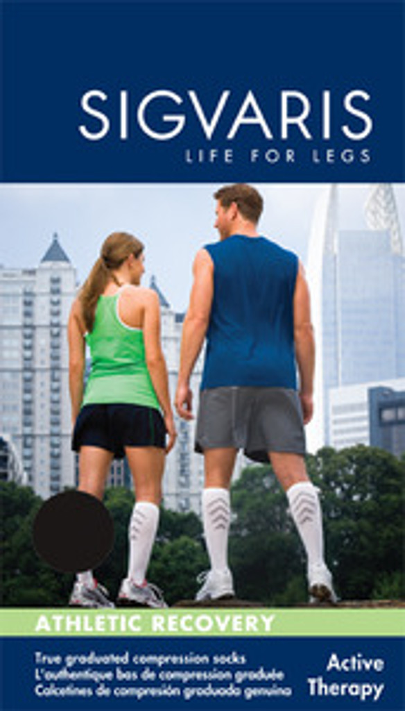 Sigvaris 401 Athletic Recovery Chaussettes de compression hautes 15-20 mmHg pour homme et femme