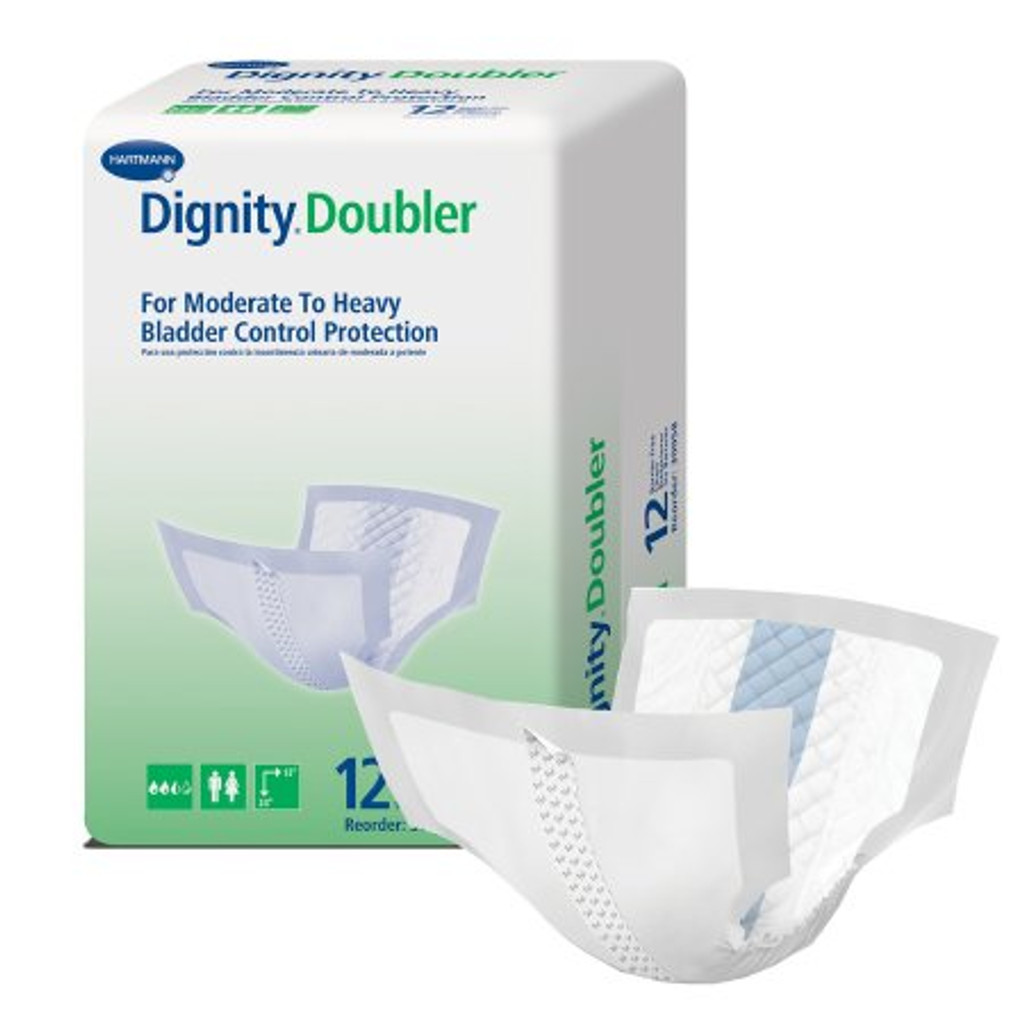 MCK Dignity Doubler Bladder Control Pad 13 X 24 Inch Moderate Absorbency Polymer Core One Size Fits Most - Pack of 12