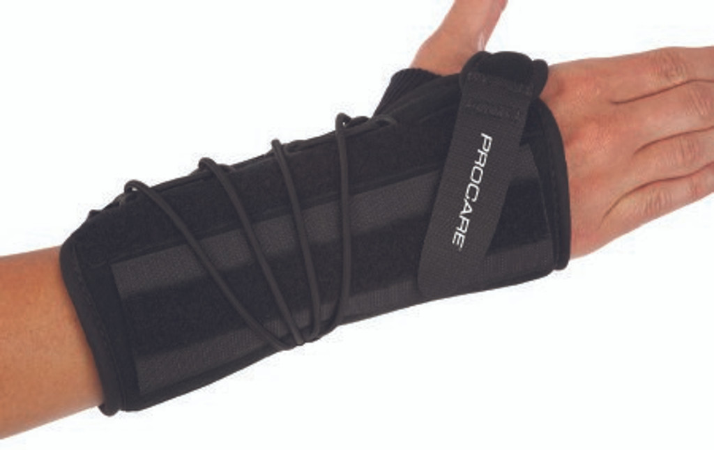 Mck procare quick-fit håndledsbøjle wrist ii præformet aluminium / skum / nylon venstre hånd sort en størrelse passer til de fleste