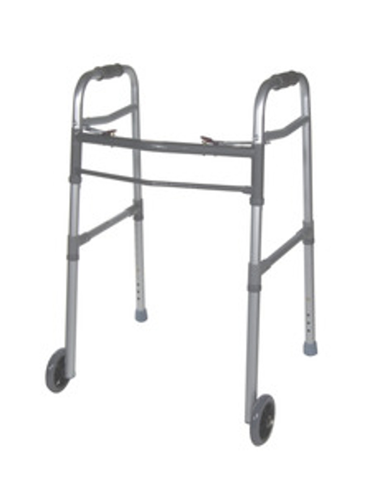 Drive Adult/Junior Deluxe Folding Walker, Two Button with 5" Wheels, Universal