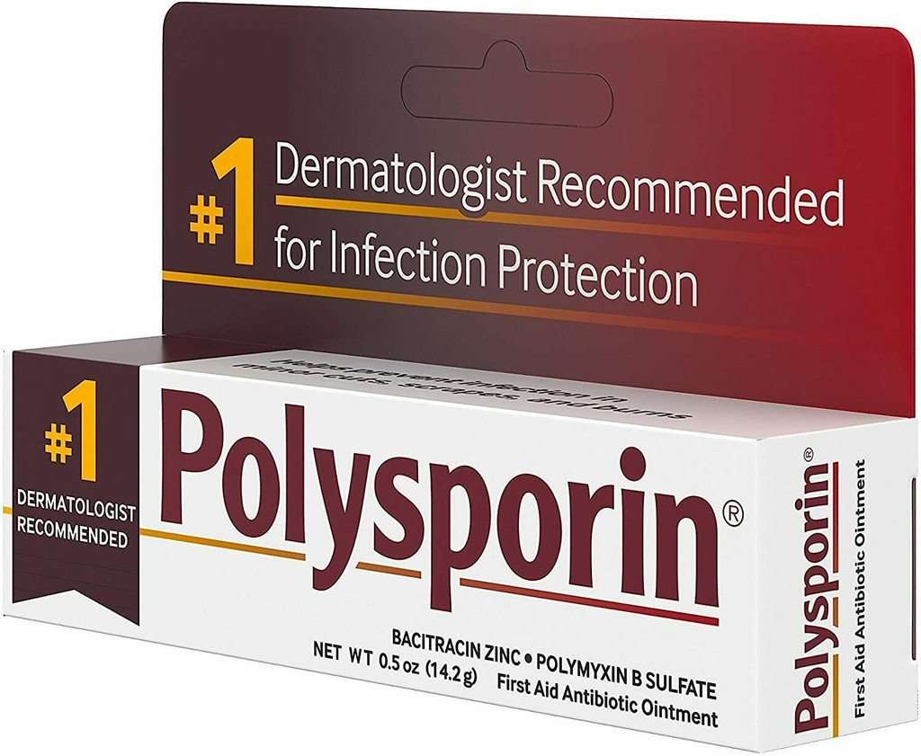 משחה אנטיביוטית מקומית לעזרה ראשונה Polysporin להגנה מפני זיהומים 0.5 אונקיות