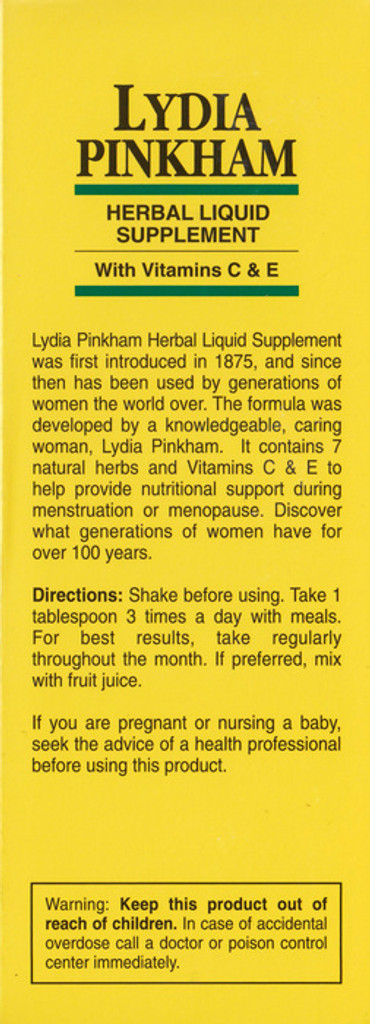 Lydia Pinkham Liquid To Feel Better During Menstruation And Menopause 16 Oz