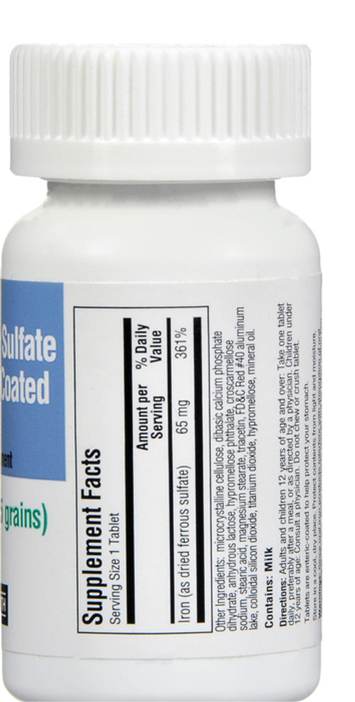 FERROUS SULFATE 325 MG ENTERIC COATED TABLETS 100 COUNTS