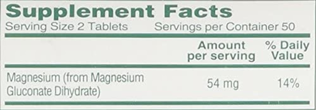 Mag-G Tablets Magnesium Gluconate Dietary Supplement 100 Tablets by Cypress Pharma 