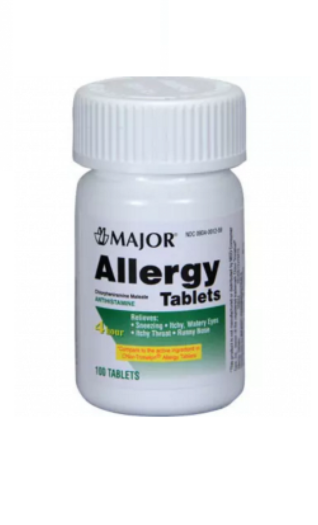 Major Allergy 4mg chlorpheniramine maleate Tablet 100 Counts 