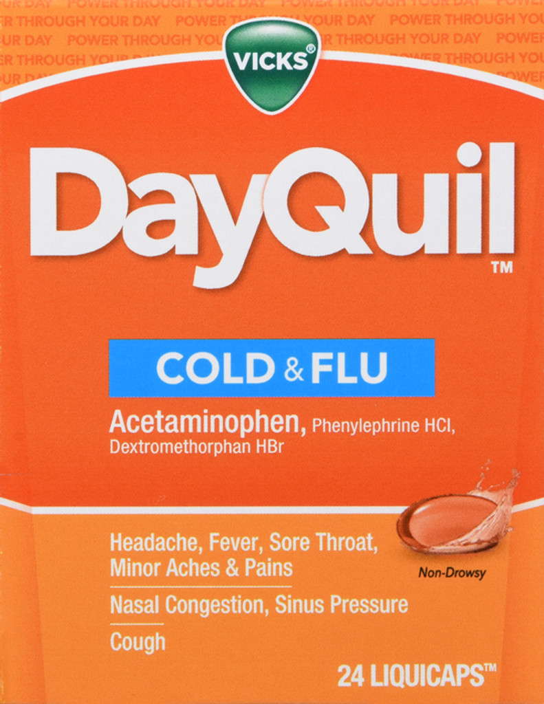  Vicks DayQuil Alivio para múltiples síntomas del resfriado y la gripe 24 LiquiCaps