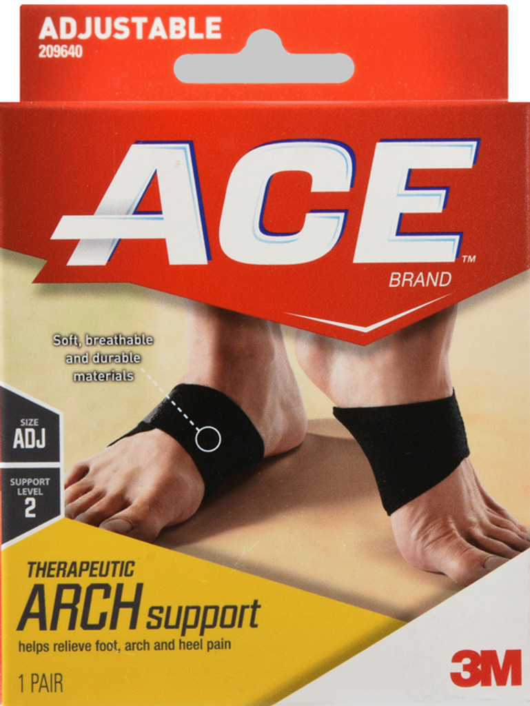 Suporte de arco terapêutico ACE #209640 fornece suporte para fascite plantar preto